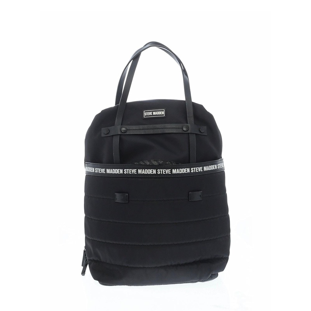Steve Madden Laptop Commute Backpack Black Excellent Puffer Quilted Nylon Tote